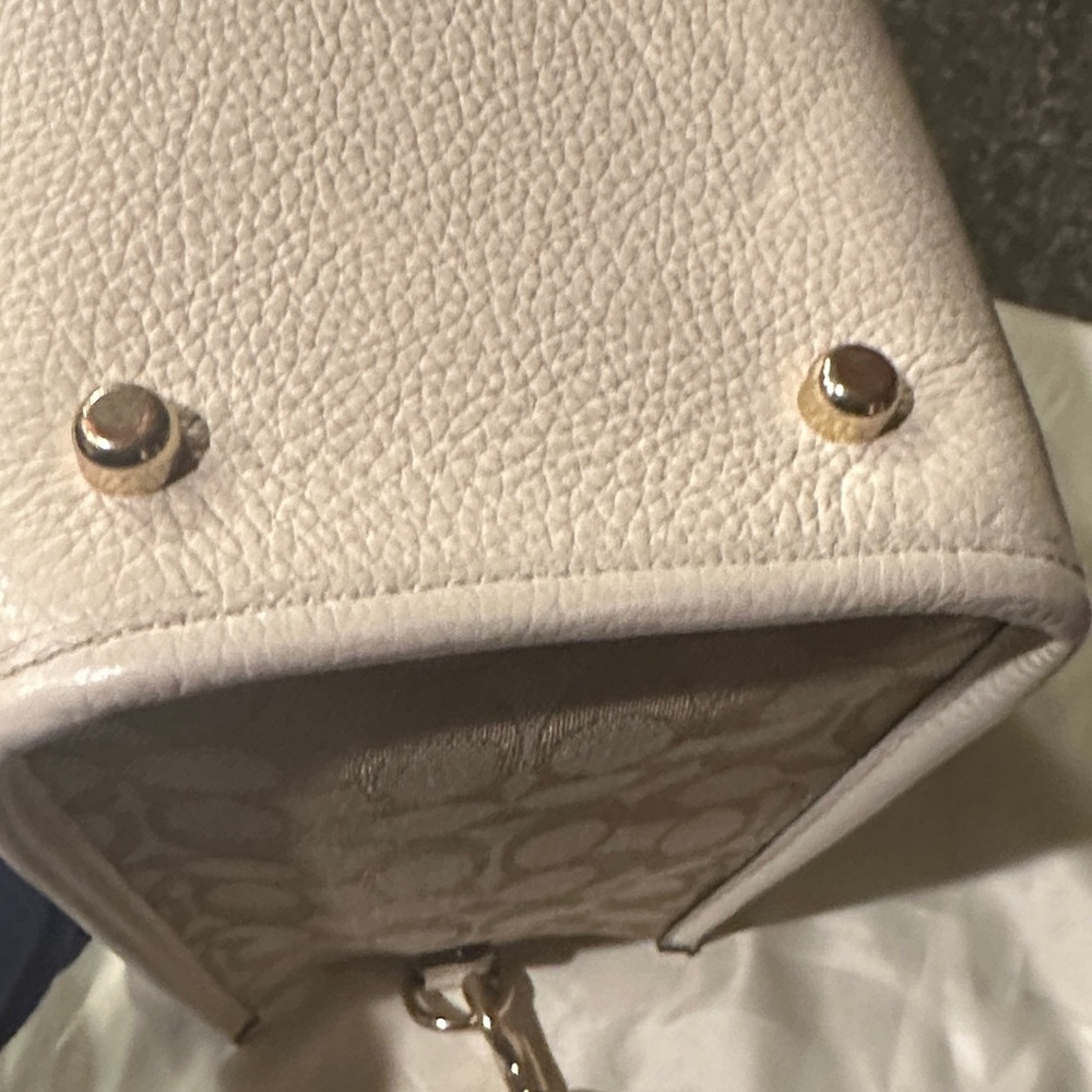 Coach Beige Canvas w/Cream Trim Signature Stripe Dempsey Carryall Tote - Picture 8 of 13